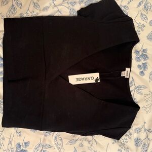 Garage Black Top with Floral Lining